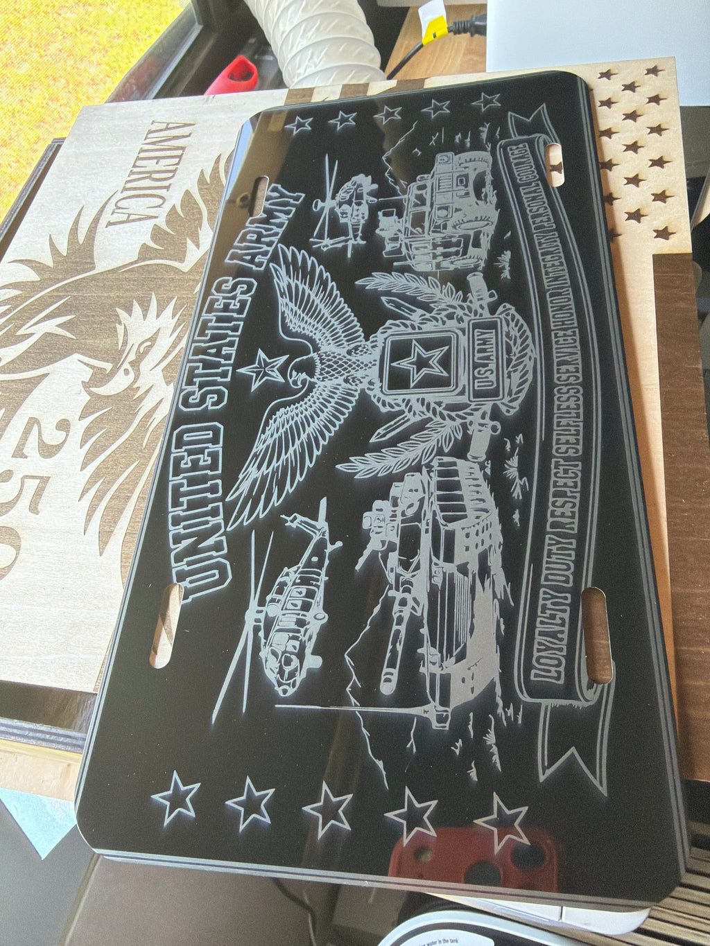 Custom U.S. Army Metal License Plate-Personalized Military Auto Tag