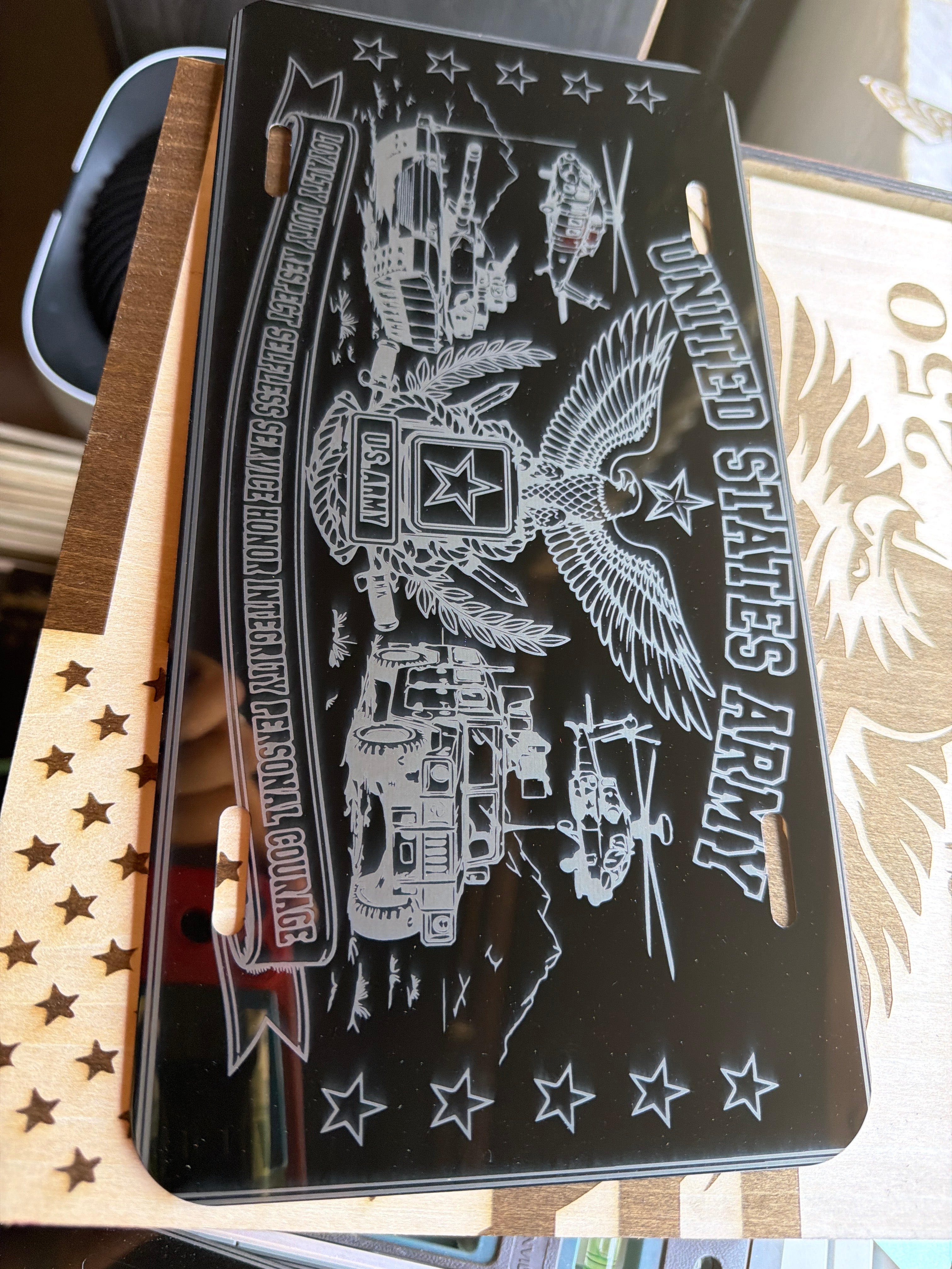 Custom U.S. Army Metal License Plate-Personalized Military Auto Tag