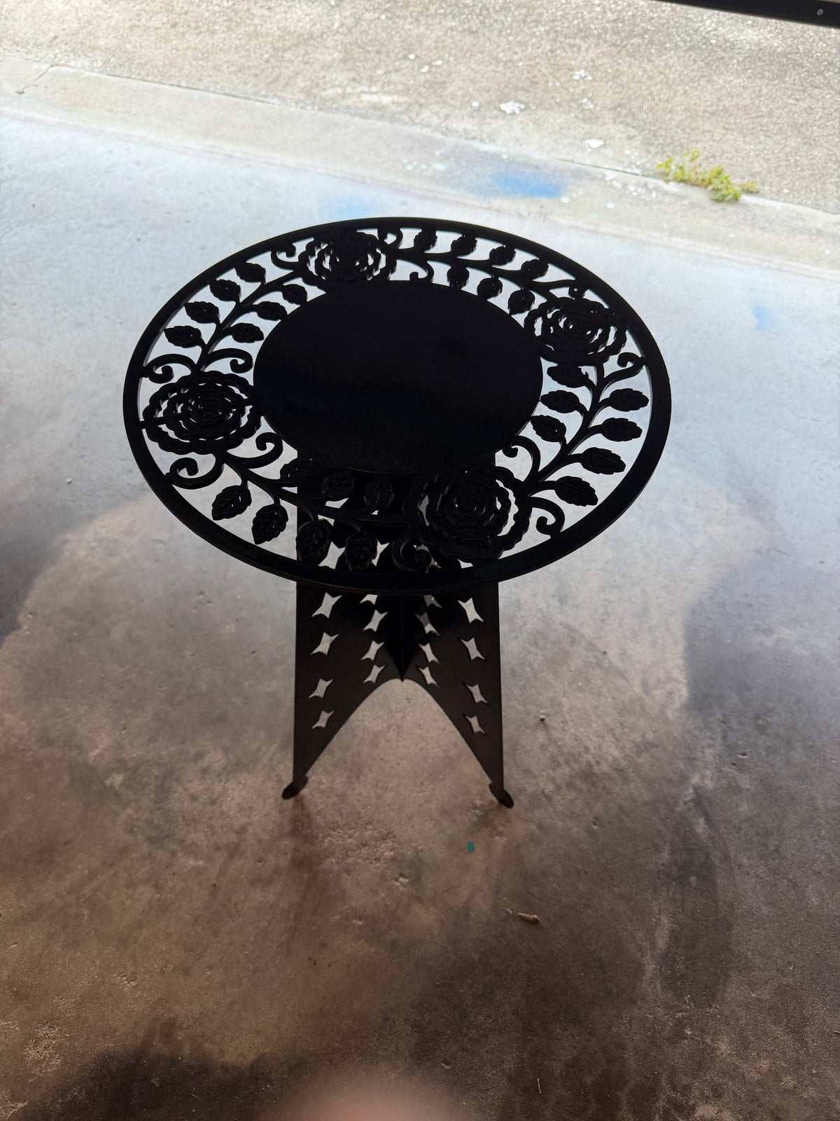 Personalized Steel Coffee Table- CNC Cut Metal Accent Table