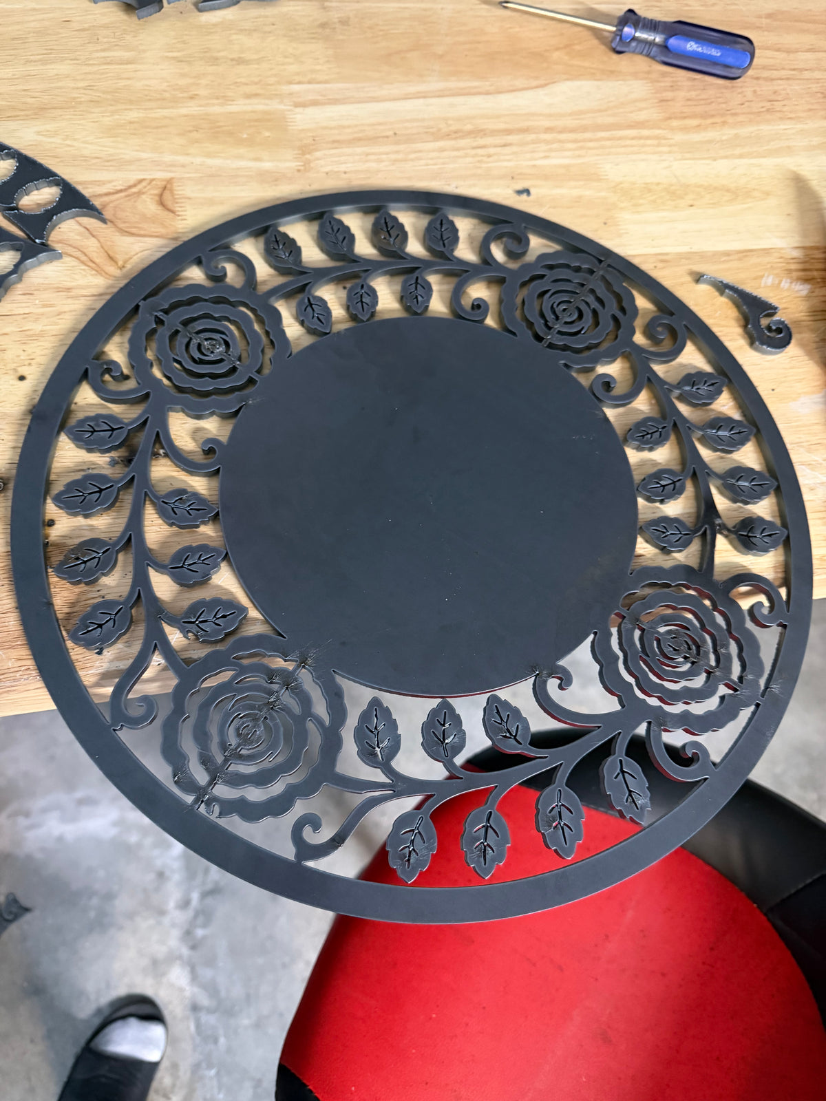 Personalized Steel Coffee Table- CNC Cut Metal Accent Table