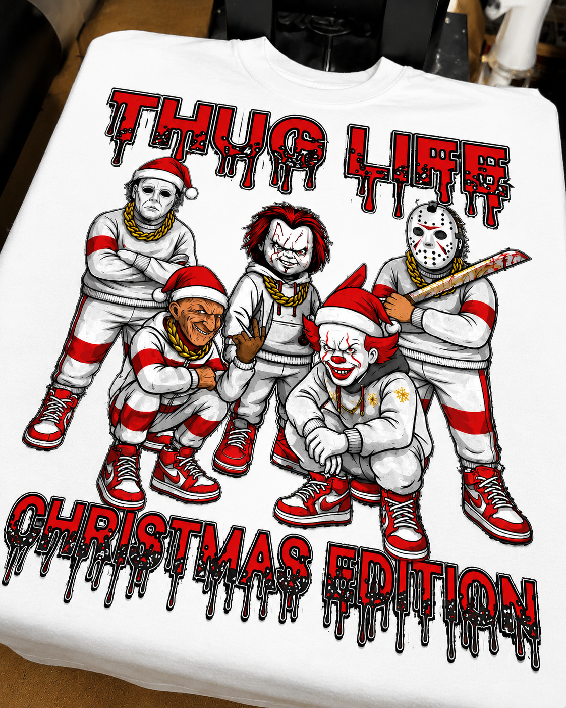 Slasher Christmas T-shirt-Horror Holiday Graphic Tee
