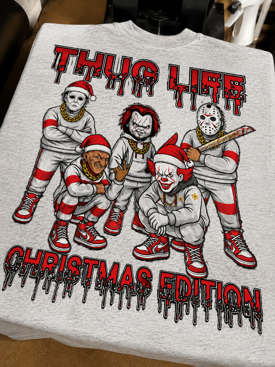 Slasher Christmas T-shirt-Horror Holiday Graphic Tee