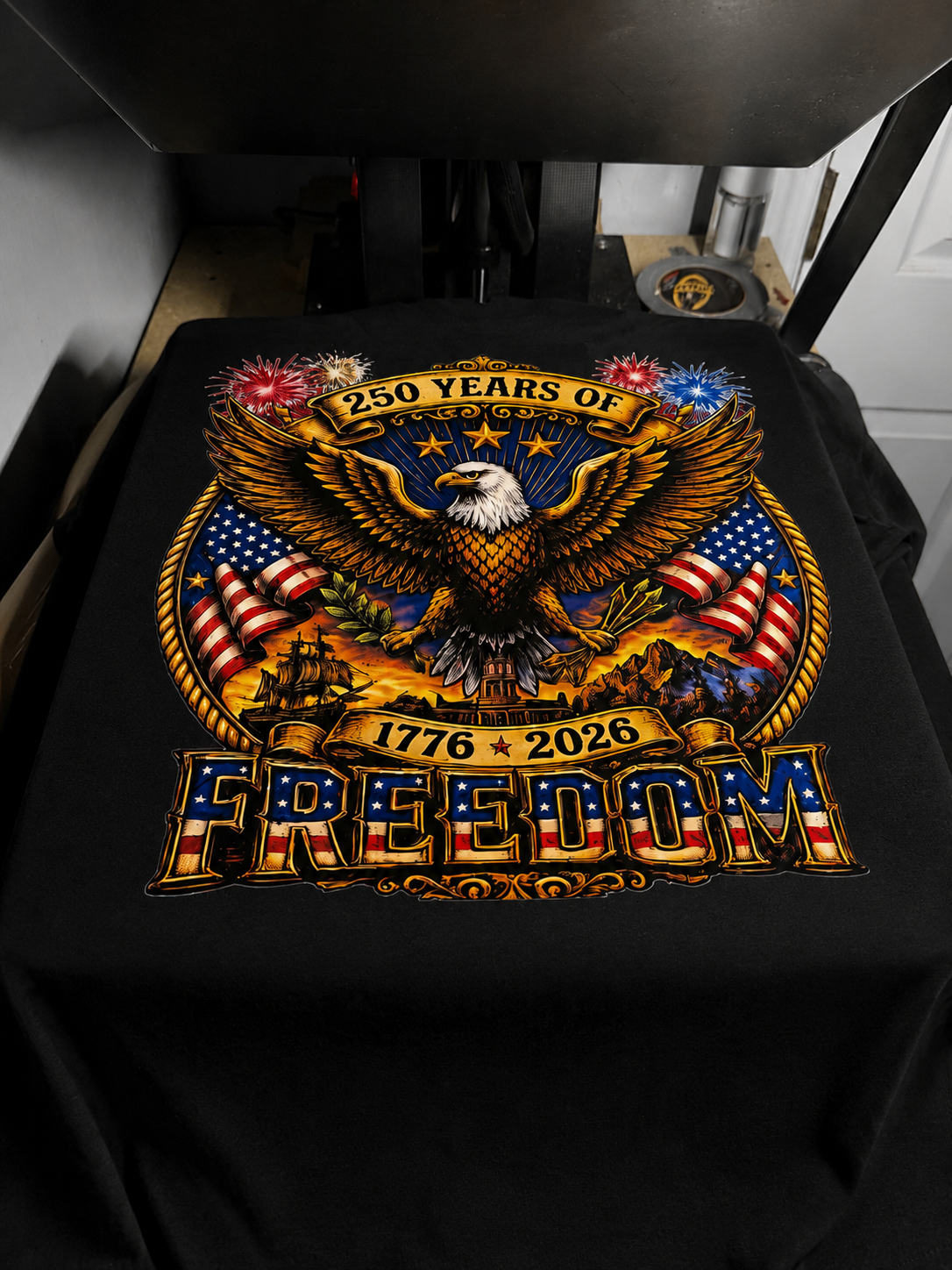 America 250 Celebration T-shirt-Patriotic Eagle Graphic Tee