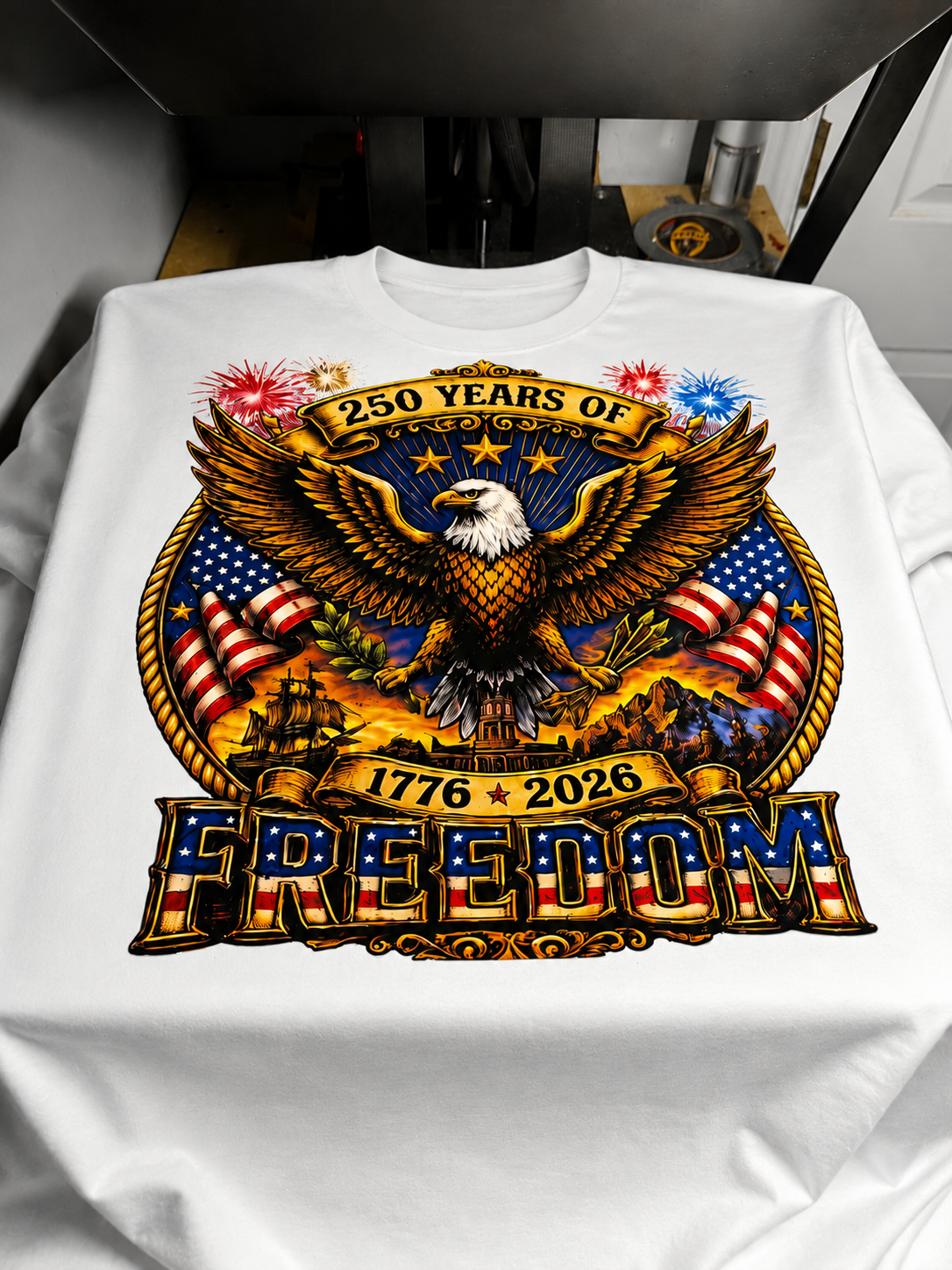America 250 Celebration T-shirt-Patriotic Eagle Graphic Tee