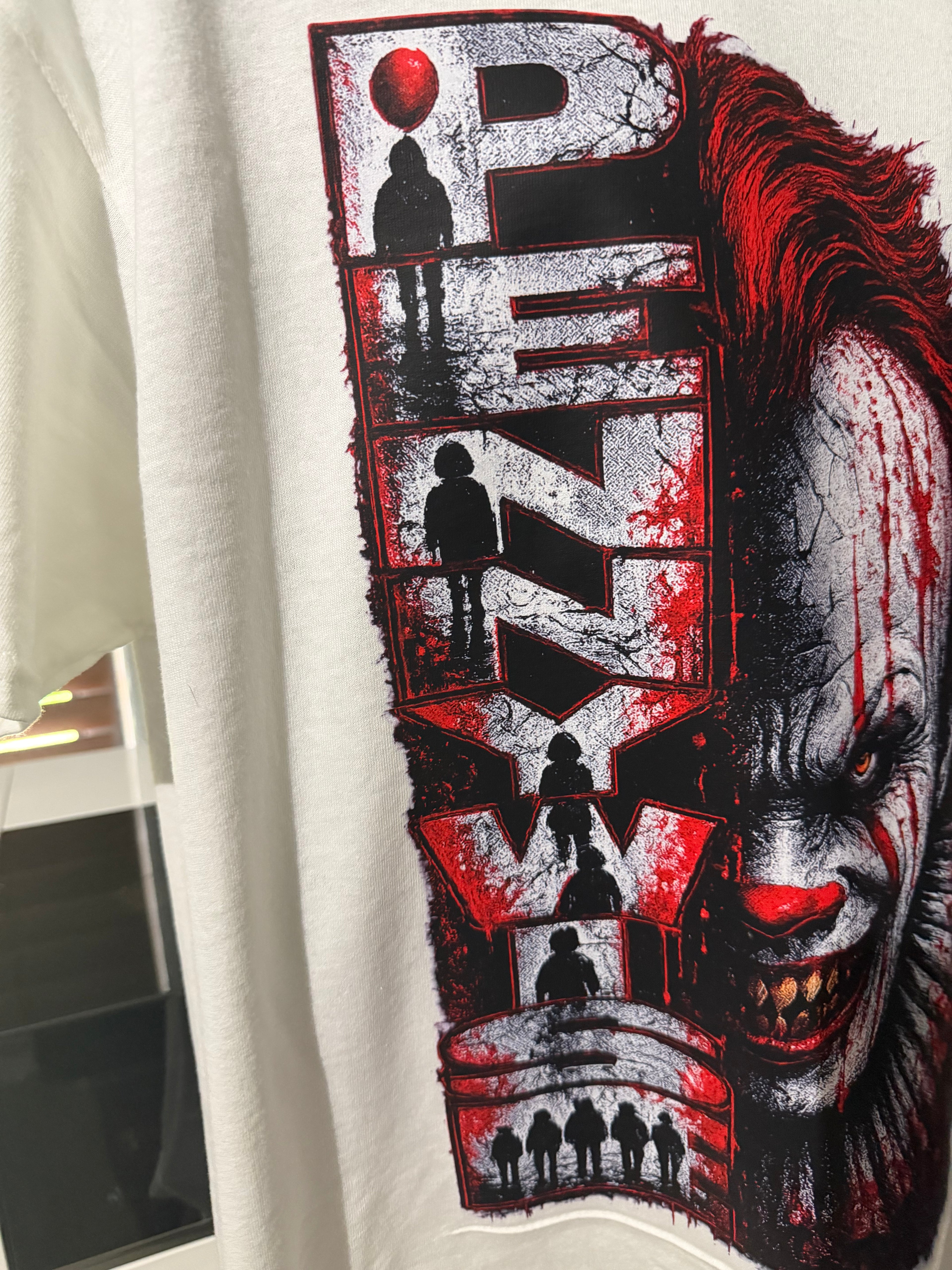 Pennywise Horror T-shirt Halloween Graphic Tee Scary Movie Inspired Shirt