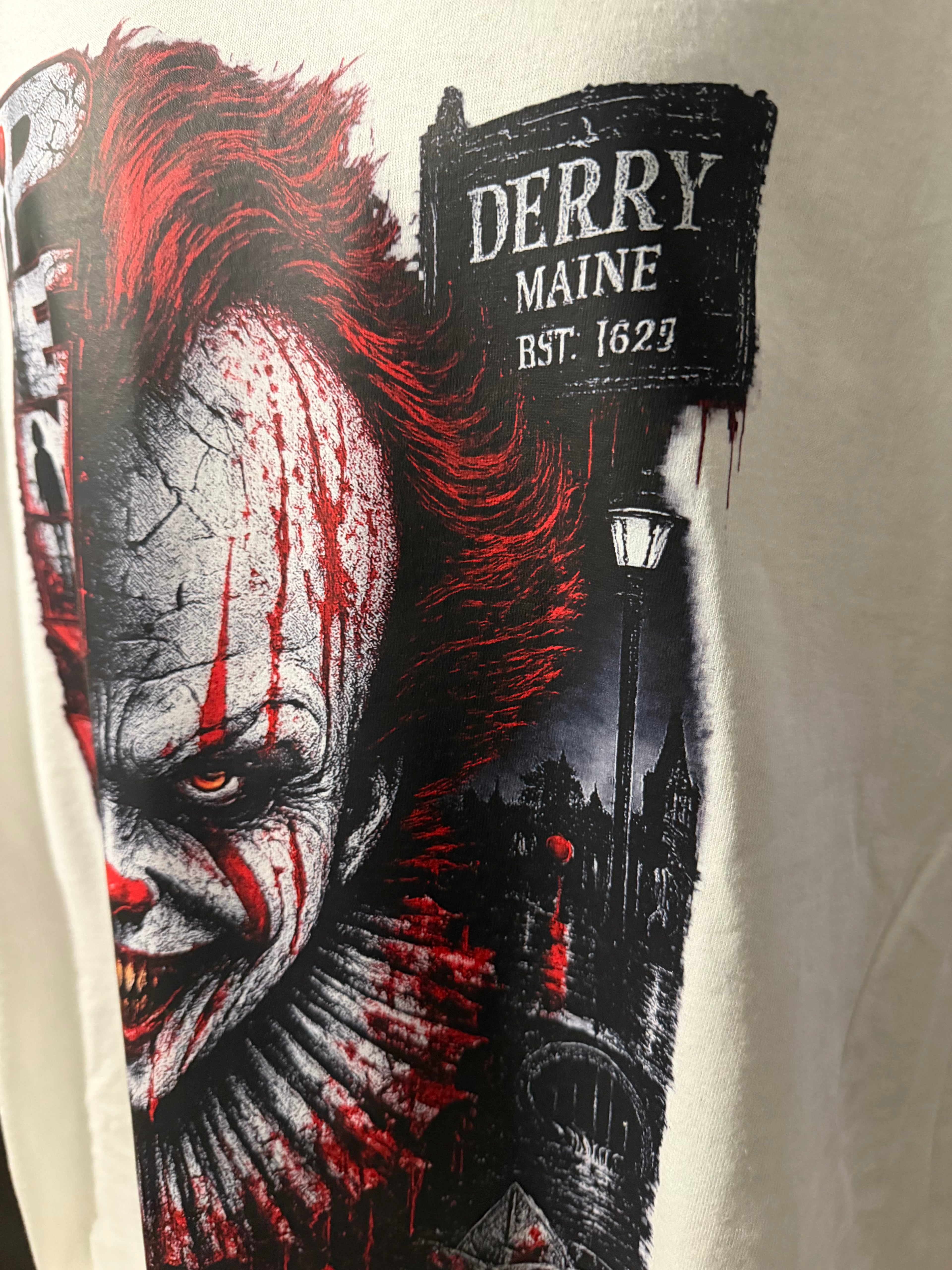 Pennywise Horror T-shirt Halloween Graphic Tee Scary Movie Inspired Shirt