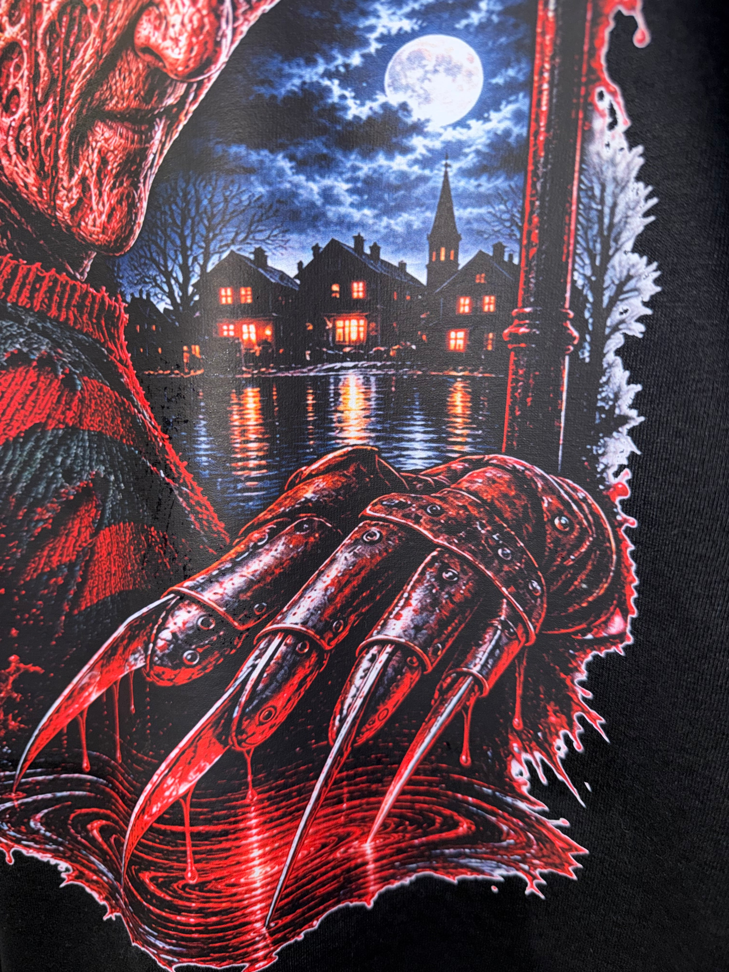 Nightmare Horror Graphic T_shirt- Red&Black Scary Streetwear Tee