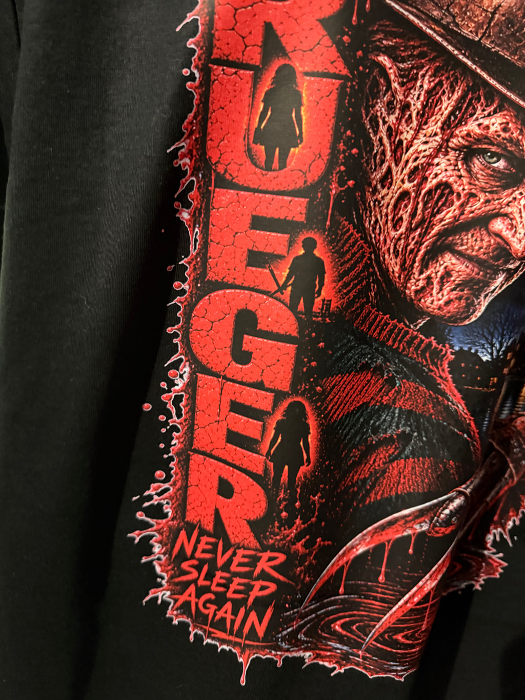 Nightmare Horror Graphic T_shirt- Red&Black Scary Streetwear Tee