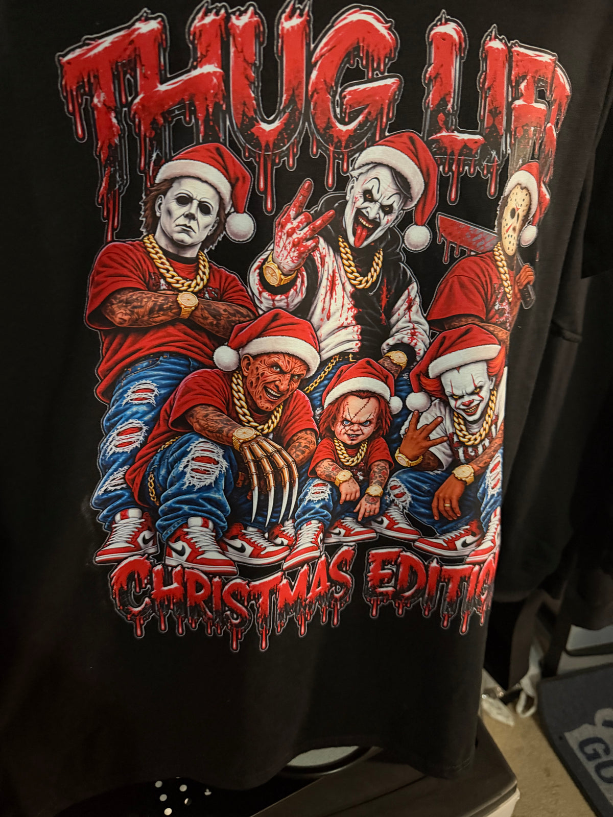 THUG LIFE T-SHIRT HALLOWEEN AND CHRISTMAS TOGETHER